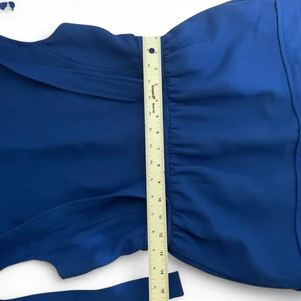 Tory Burch Wool Blend Tiered Tie Waist A-Line Dress in Blue Size 0